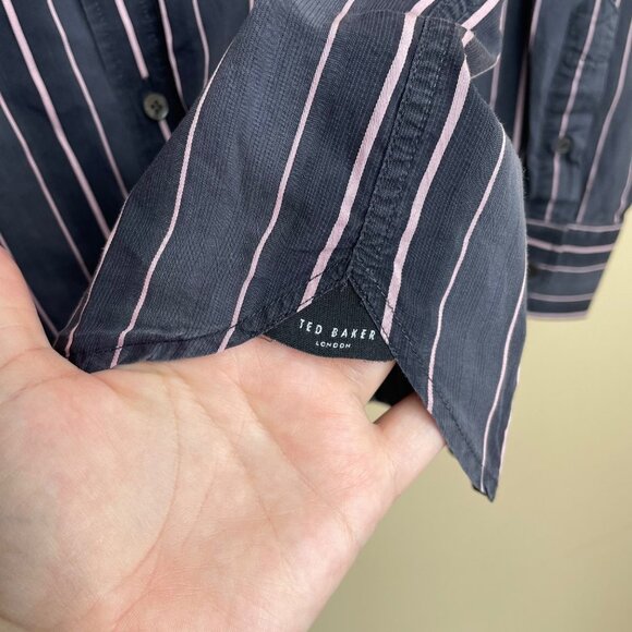 Ted Baker London Button Up Long Sleeve Shirt Mens Size Medium Work Business - Picture 4 of 7